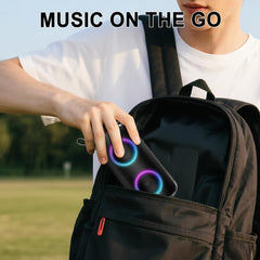 Ultimate Portable Bluetooth Speaker - Loud Stereo Sound, 12Hrs Playtime, IPX7 Waterproof, RGB Lights & Built-In Mic for Home, Garden, Party & Travel