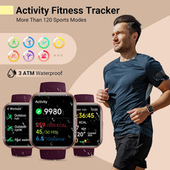 Stylish Smart Watch for Women - 1.85" HD Display, Alexa Built-In, Heart Rate & Sleep Monitor, 120 Sports Modes, Waterproof, with 2 Straps - Compatible with iPhone & Android