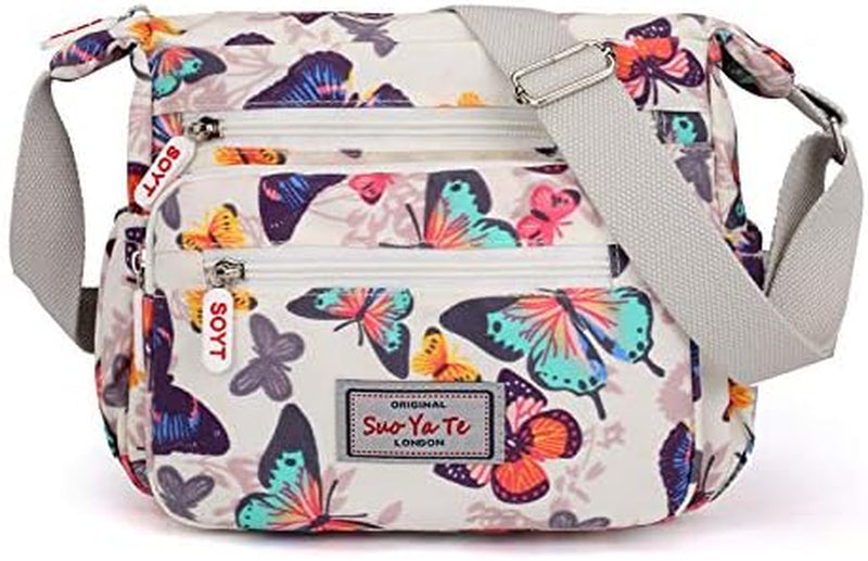 Womens Multi-Pocket Casual Crossbody Handbags Waterproof Shoulder Nylon Bags