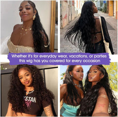13X6 Water Wave Lace Front Wigs Human Hair 180% Density 20Inch Deep Wave Transparent Lace Frontal Curly Wigs Wet and Wavy Virgin Hair Natural Black