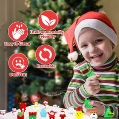 30Pcs Christmas Mochi Squishy Toys,Christmas Mini Kawaii Moji,Xmas Squeeze Soft Fidget Toys Include Santa Snowman Xmas Tree for Xmasparty Bags Fillers Girls Boys Kids Treats Party Favors Gifts