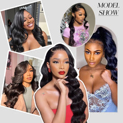 Body Wave Human Hair Wig 180% Density 13X4 Lace Front Wigs Human Hair Wig for Women, Brazilian Virgin Human Hair with Baby Hair Pre Plucked Natural Hairline Natural Color 16 Inch