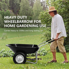 2-Wheeled Wheelbarrow with Pneumatic Tires and Handle