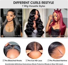 200% Density 9X6 Lace Wig Human Hair for Women, 20 Inch Straight Human Hair Wig, Pre-Cut Pre-Plucked Lace Glueless Human Hair, Real Wear and Go Natural Black Color