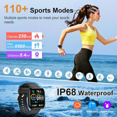 Stylish Smart Watch for All: Answer Calls, Track Fitness, Heart Rate & Sleep, 115+ Sport Modes, IP68 Waterproof for Android & iOS