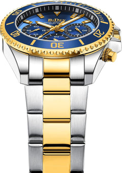 Mens Watches Chronograph Stainless Steel Analog Quartz Watch Waterproof Men'S Wrist Watches Business Casual Fashion Watch for Men