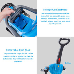 Kids 3 in 1 Ride on Car with Push Handle