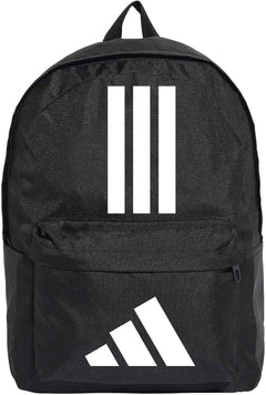 Adidas Unisex Classic Three Stripes Back to School Backpack, Black/White, One Size