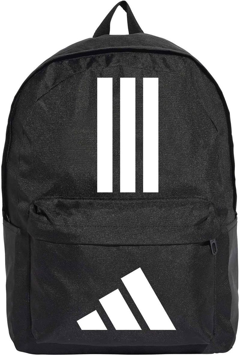 Adidas Unisex Classic Three Stripes Back to School Backpack, Black/White, One Size