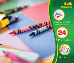 Crayons Bulk (24 Packs), Teacher Classroom Must Haves & Essentials, School Supplies for Kids, Gifts, Ages 3+ | School Supplies for Kids, Teacher Gifts, Ages 3+