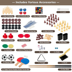 10-In-1 Multi Stackable Combo Game Table for Game Room Arcade Bar Party