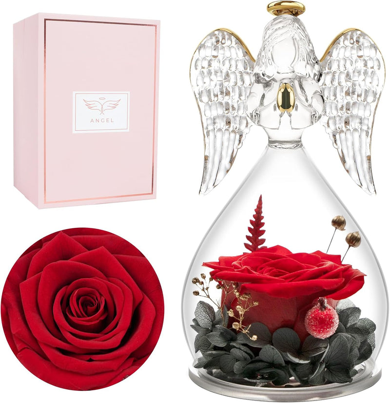 Eternal Rose Gift - Preserved Real Rose in Glass for Women, Perfect Birthday, Anniversary, and Valentine's Day Gift for Mum, Girlfriend, or Wife