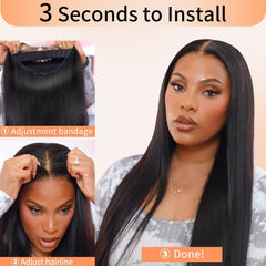 18 Inch Straight Human Hair Wig for Black Women,9X6 Lace 200% Density Glueless Wigs Human Hair Pre Plucked Pre Cut,Wear and Go Glueless Wig Lace Front Brazilian Human Hair Wigs (46Cm)