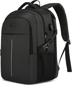 Extra Large Backpack for Men 50L,Water Resistant 17Inch Travel Laptop Work Bag with USB Charging Port anti Theft Big Business TSA Approved Computer Rucksack Women College School,Black