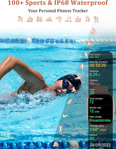 Smart Watch, Alexa Built-In, Answer/Make Calls 44Mm Smartwatch Women Men, 1.83'' Sports Watch IP68 Waterproof, Heart Rate Spo2 Sleep Stress Monitor, Step Counter Watch for Android & Ios Phone