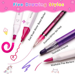 Enchanting Unicorn Pencil Case Set - Perfect Christmas Gifts for Girls Ages 4-7, Fun Art & Craft Supplies, Ideal Birthday Presents!