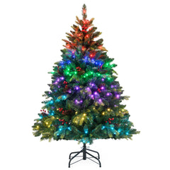 Artificial Christmas Tree Hinged Xmas Tree with Branch Tipsa and Natural Pine Cones