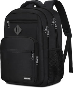 Black Backpack for Men, School Backpack for Boy Teens | 15.6 Inch Laptop Back Pack with Reinforced Straps