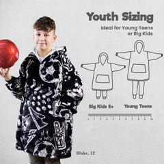 Cozy Football Blanket Hoodie for Men & Kids - Perfect Gift for Boys and Girls!