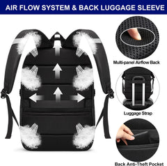 Extra Large Backpack for Men 50L,Water Resistant 17Inch Travel Laptop Work Bag with USB Charging Port anti Theft Big Business TSA Approved Computer Rucksack Women College School,Black