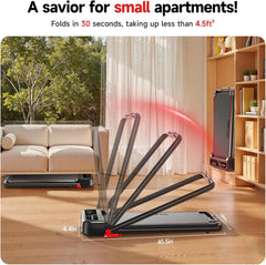 Walking Pad with Incline, Walking Pad with Handle Bar 3 Level Incline, 300 Lbs Walking Pad Foldable for Home Office, under Desk Treadmill with LED Display Remote Control & APP