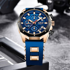 Men'S Fashion Chronograph Stainless Steel Waterproof Analog Quartz Luminous Large Dial Sport Classic Watch