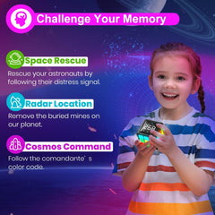 Rechargeable Handheld Game Cube - 15 Engaging Brain & Memory Games with Score Screen - Perfect Cool Toy for Kids Aged 6-12+ | Ideal Christmas & Birthday Gift (Black)