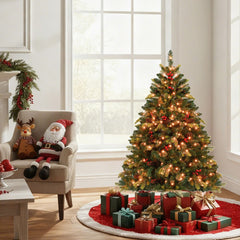 Artificial Christmas Tree Hinged Xmas Tree with Branch Tipsa and Natural Pine Cones