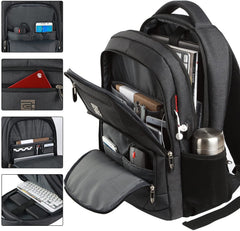 Laptop Backpack with USB Charging&Headphone Port,Anti-Theft Business Laptop Backpack with Breathable Padded Shoulder Strap, Water Resistant Computer Rucksack