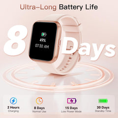 Stylish Smart Watch for Women - Make/Answer Calls, Alexa Built-In, 1.8" HD Fitness Tracker with Heart Rate, SpO2, Sleep Monitor, 120 Sports Modes, 3ATM Waterproof, Compatible with iPhone & Android
