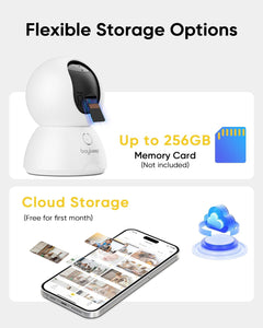 2K Surveillance Cameras for Home Security, 2-Pack Indoor Camera with Night Vision, Pet Camera Indoor with App, Motion Detection, 2-Way Audio, Cloud/Sd Card Storage, Compatible with Alexa