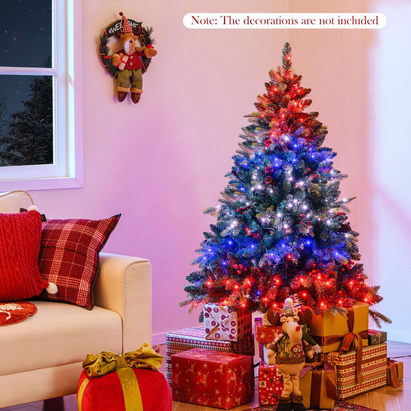 Artificial Christmas Tree Hinged Xmas Tree with Branch Tipsa and Natural Pine Cones