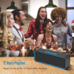Ultimate Portable Bluetooth 5.0 Speaker - 3D Stereo HiFi Bass, 12-Hour Playtime, 1500mAh Battery (Blue)