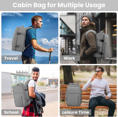 Cabin Bags 40×20×25 for Ryanair Underseat Carry-Ons Travel Backpack Hand Luggage Bag Cabin Size 20L Flight Rucksack Casual Daypack School Office Backpack Fit 14 Inch Laptop-Grey
