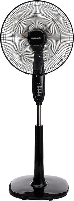 Height & Tilt Angle Adjustable Oscillating Digital Dual 3-Blade 3-Speed Standing Pedestal Fan with Remote Control, Black