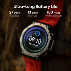 T-Rex 3 Adventure Smartwatch - 48mm AMOLED Display, Dual Band GPS, 27-Day Battery, Offline Maps, 170 Sports Modes, 45M Freediving & NFC Payment