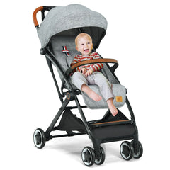 Folding Pushchair with Adjustable Backrest and Footrest