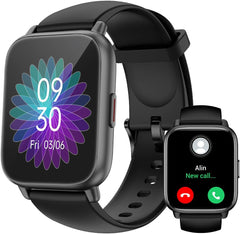 Smart Watch - 1.85" HD Fitness Tracker with Call Answering, Spo2 & Heart Rate Monitor, Waterproof, 100+ Sports Modes, 2 Bands for Men & Women