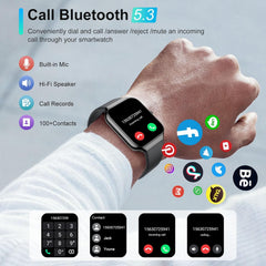 Smart Watch for Men Women Answer/Make Calls, 1.96" HD Fitness Watch with Heart Rate Monitor Sleep Monitor, 113+ Sports Activity Trackers with Step Counter, IP68 Waterproof, Smartwatch for Android/Ios