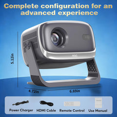 720P HD 4K Support Projector,Wifi 6 & BT 5.0 Smart Projector with 10000 Lumens,Android 12,Auto Focus & Keystone Zoom,Built-In Speaker,Compatible with Smartphone/Laptop/Pc & Home Theater & Outdoor