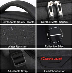 Laptop Backpack with USB Charging&Headphone Port,Anti-Theft Business Laptop Backpack with Breathable Padded Shoulder Strap, Water Resistant Computer Rucksack