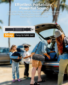 Powerful Portable Bluetooth Speakers - 200W Loud Sound & Deep Bass, RGB Party Lights, IP65 Waterproof, 24H Playtime, Dual Subwoofers & Tweeters, TWS, USB/AUX/TF Connectivity