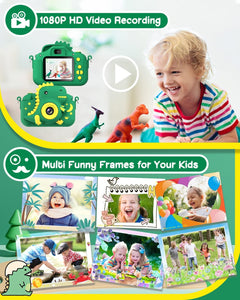 Kids Camera 2.0” Screen Dual Lens Cameras, 20MP & 1080P Video Camcorder, Kids Digital Camera with 32GB Card, Childrens Camera Boys Gifts for Girls Toys Age 3-12