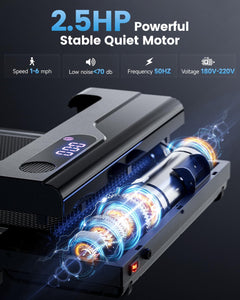 Walking Pad Treadmill for Home - under Desk Treadmills Office Mini Portable Electric Running Machine with Adjustable Speed Remote & LED Display Slim Compact Max up 264 Lbs Capacity