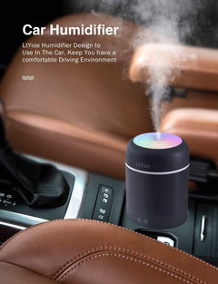 Humidifier Portable Mini Humidifiers for Bedroom, Personal Desktop Air Humidifier with Colorful Cycling Light, 2 Mist Modes and Auto Shut-Off, Super Quite for Office Home Car(Navy Black)
