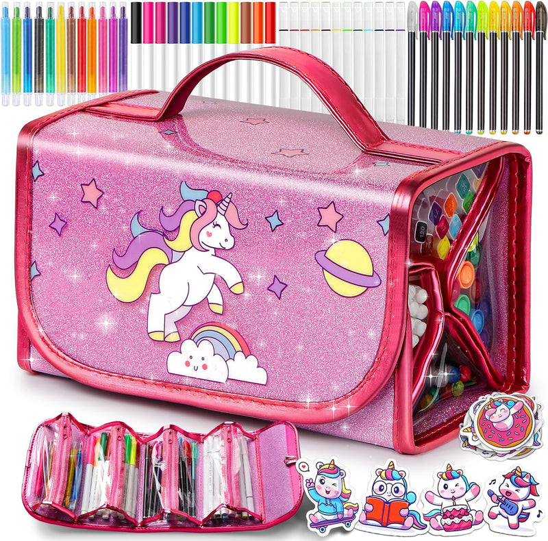 Enchanting Unicorn Pencil Case Set - Perfect Christmas Gifts for Girls Ages 4-7, Fun Art & Craft Supplies, Ideal Birthday Presents!