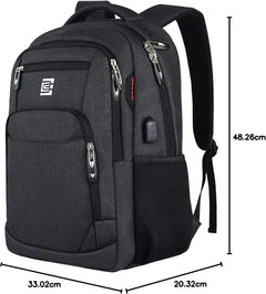 Laptop Backpack with USB Charging&Headphone Port,Anti-Theft Business Laptop Backpack with Breathable Padded Shoulder Strap, Water Resistant Computer Rucksack