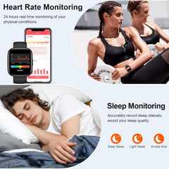 Stylish Smart Watch for All: Answer Calls, Track Fitness, Heart Rate & Sleep, 115+ Sport Modes, IP68 Waterproof for Android & iOS