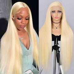 20 Inch 13X6 Lace Front Wigs Human Hair 200 Density 613 Blonde Straight Wigs Pre Plucked Brazilian 13X6 HD Frontal Lace Straight Glueless Wigs Human Hair for Women
