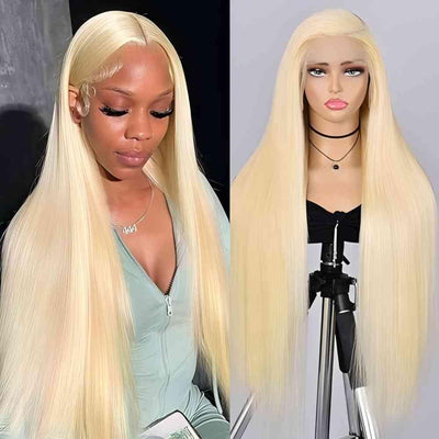 20 Inch 13X6 Lace Front Wigs Human Hair 200 Density 613 Blonde Straight Wigs Pre Plucked Brazilian 13X6 HD Frontal Lace Straight Glueless Wigs Human Hair for Women